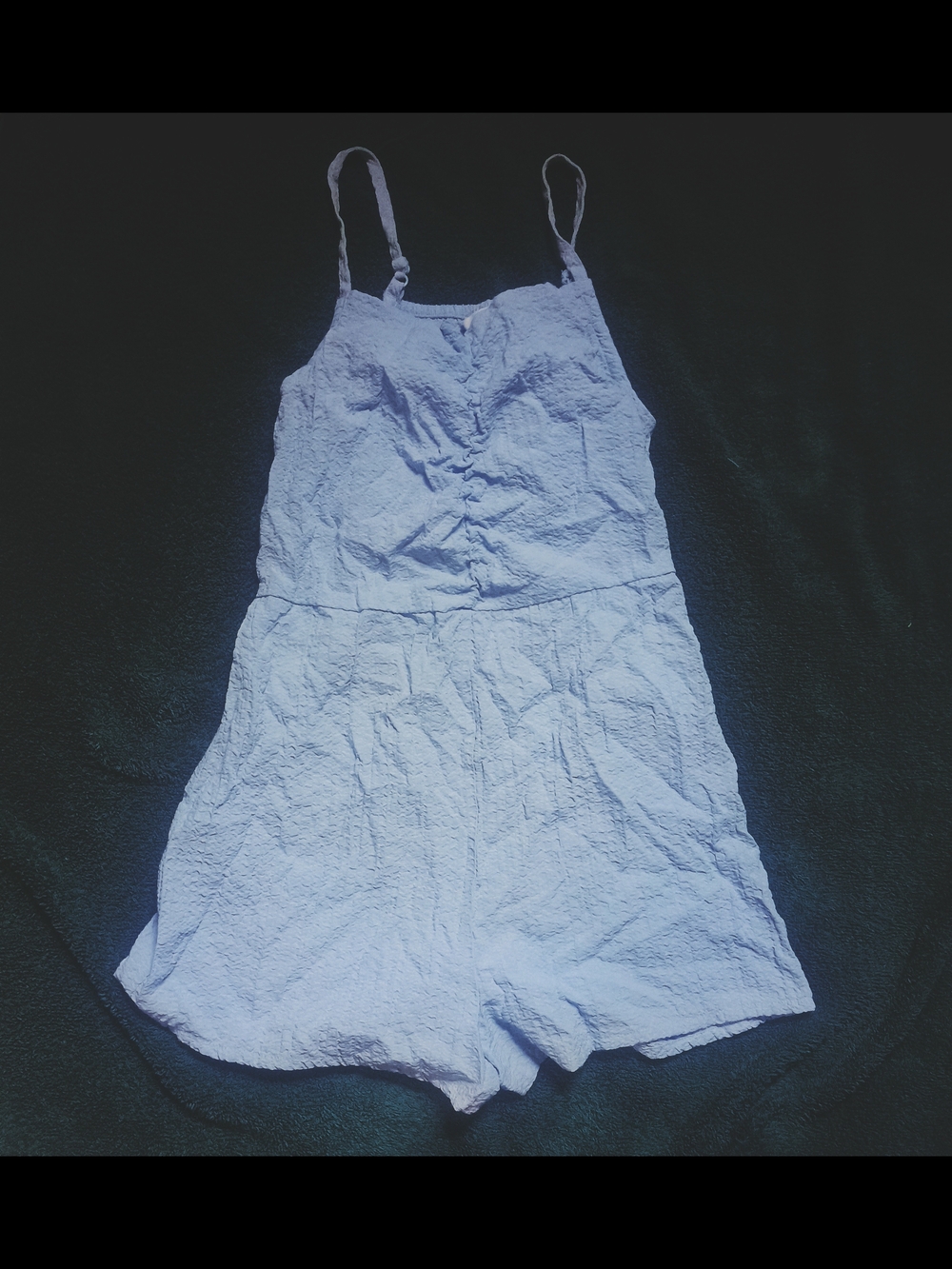 H&M Light Blue Sleeveless Linen-Blend Romper for Girls